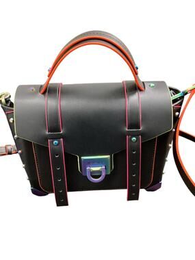 NWT Michael Kors Purse/Crossbody Manhattan Medium Contrast Trim LeatherBag Black